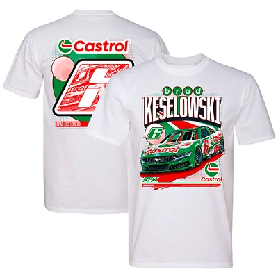 Men's RFK Racing White Brad Keselowski Castrol Car T-Shirt