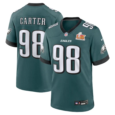 Men's Nike Jalen Carter Midnight Green Philadelphia Eagles Super Bowl LIX Game Player Jersey