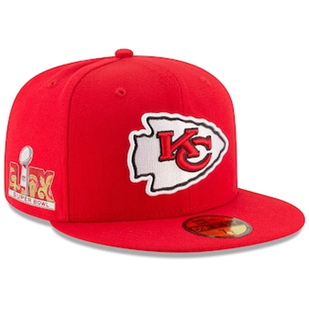 Men's New Era Red Kansas City Chiefs Super Bowl LIX Side Patch 59FIFTY Fitted Hat