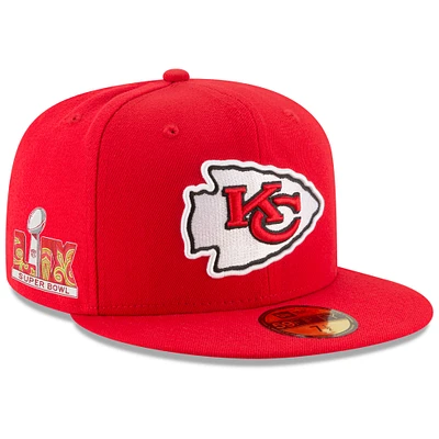 Men's New Era Red Kansas City Chiefs Super Bowl LIX Side Patch 59FIFTY Fitted Hat