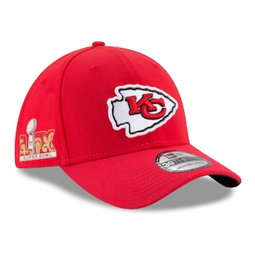 Men's New Era Red Kansas City Chiefs Super Bowl LIX Side Patch 39THIRTY Flex Hat