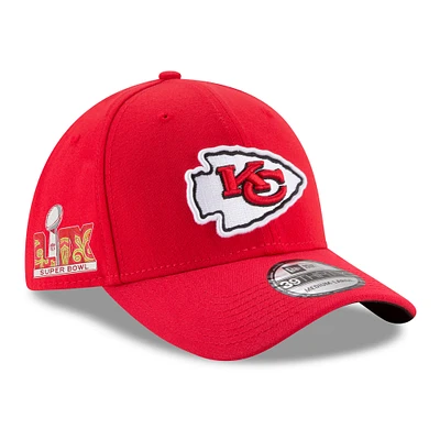 Men's New Era Red Kansas City Chiefs Super Bowl LIX Side Patch 39THIRTY Flex Hat