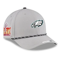 Men's New Era Gray Philadelphia Eagles Super Bowl LIX Opening Night 9FORTY Adjustable Hat