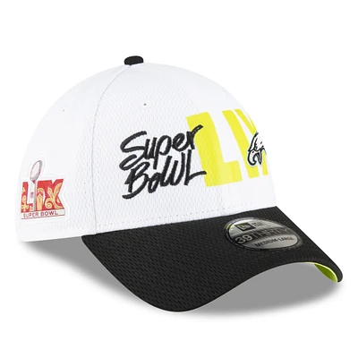 Men's New Era White/Black Philadelphia Eagles Super Bowl LIX 39THIRTY Flex Hat