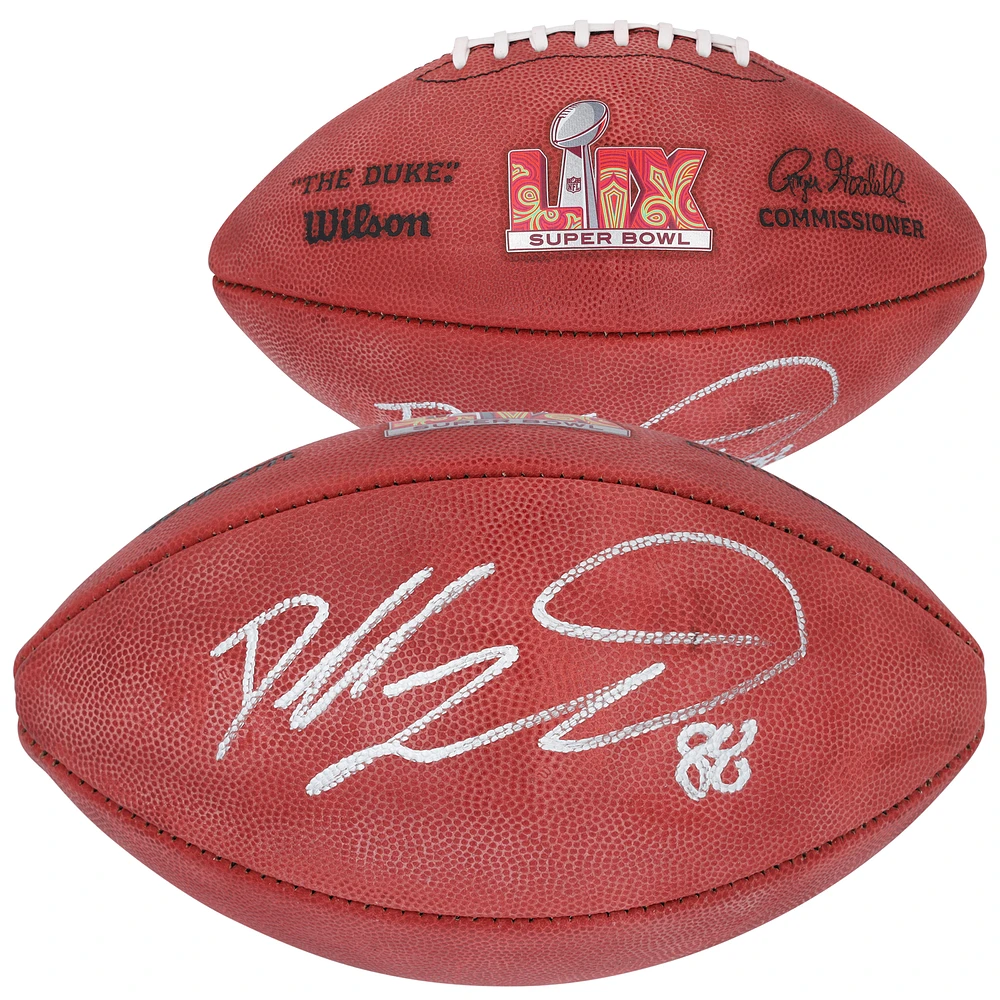 Dallas Goedert Philadelphia Eagles Autographed Super Bowl LIX Wilson Duke Football