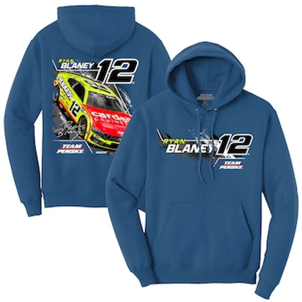 Men's Team Penske Blue Ryan Blaney Menards/Cardell Car Pullover Hoodie