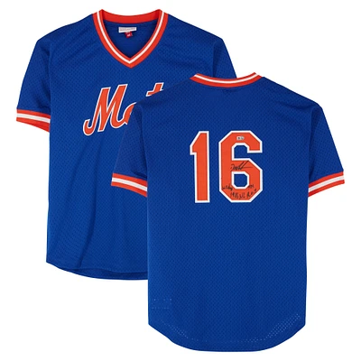 Dwight Gooden New York Mets Autographed Royal Mitchell & Ness Batting Practice Jersey with "W.S. Champs 1986" and "1984 NL R.O.Y" Inscriptions