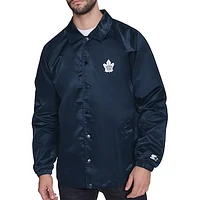 Men's Starter  Navy Toronto Maple Leafs Retro Logo Raglan Coaches Full-Snap Jacket