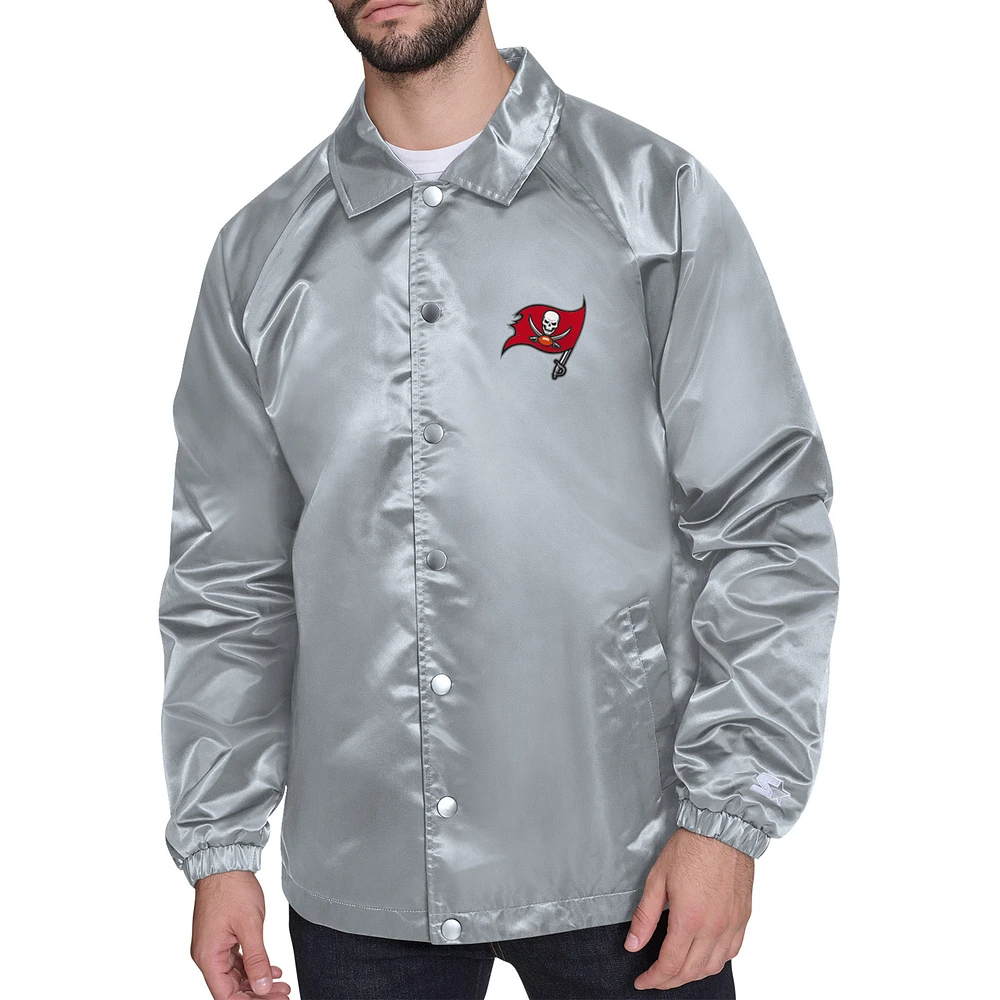 Men's Starter Tampa Bay Buccaneers Retro Logo Raglan Coaches Full-Snap Jacket