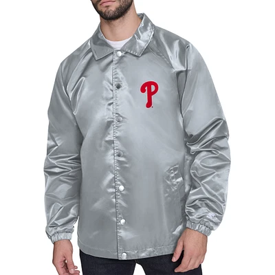 Men's Starter Philadelphia Phillies Retro Logo Raglan Coaches Full-Snap Jacket