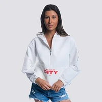 Women's Lusso  White St. Louis City SC Paige Half-Zip Hooded Jacket