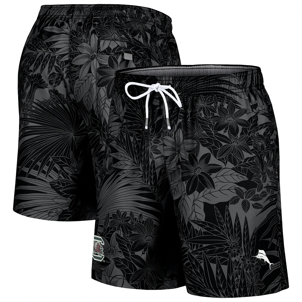 Men's Tommy Bahama Black South Carolina Gamecocks Santiago Palms Board Shorts
