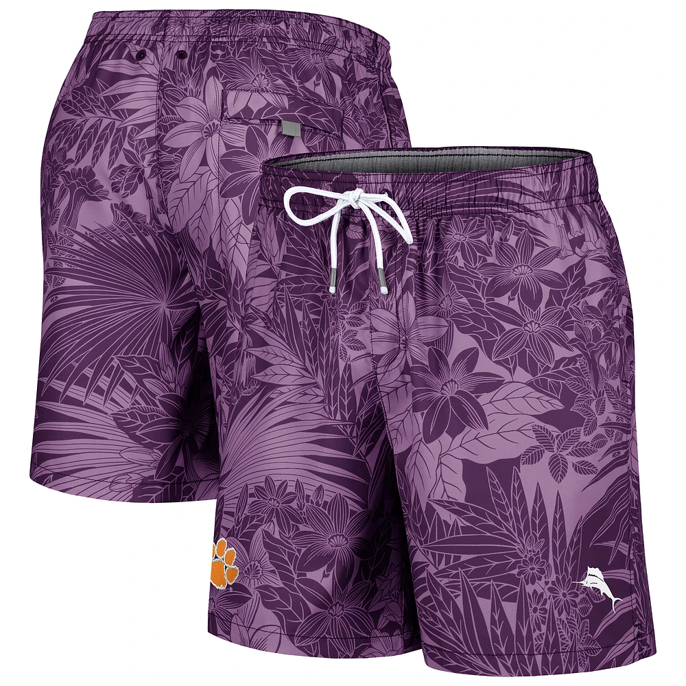 Men's Tommy Bahama Purple Clemson Tigers Santiago Palms Board Shorts