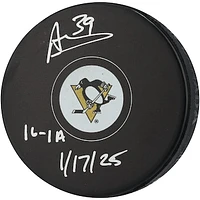 Alex Nedeljkovic Pittsburgh Penguins Autographed Hockey Puck with "1G-1A 1/17/25" Inscription