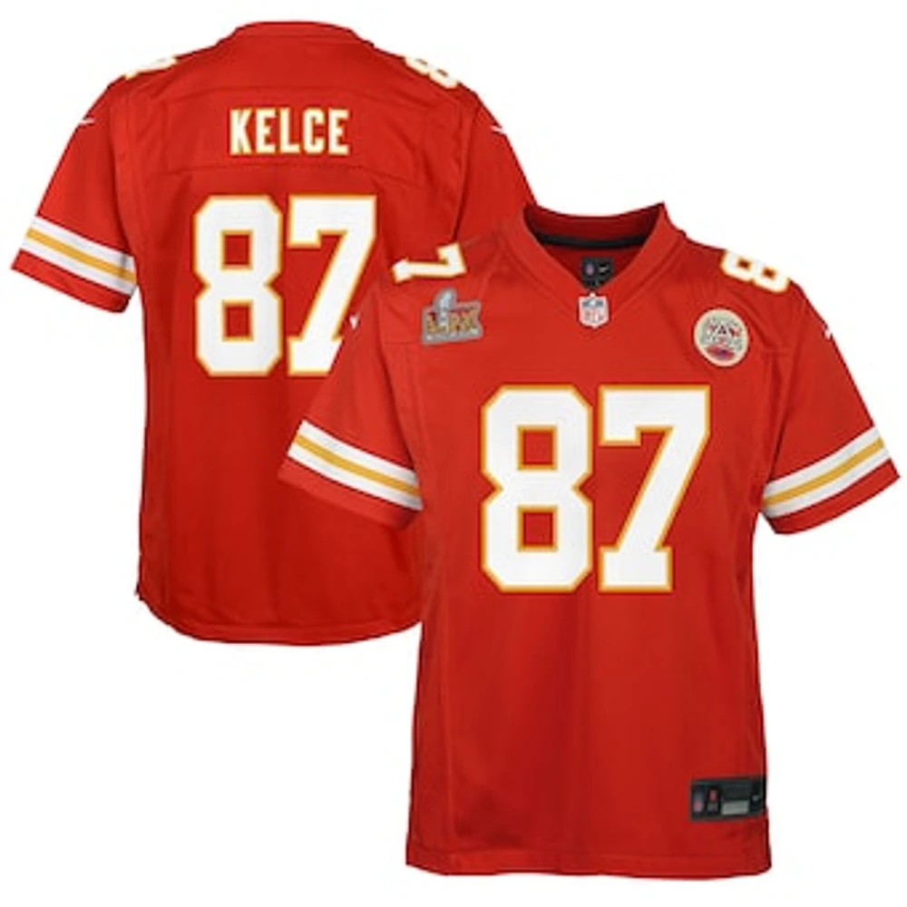 Youth Nike Travis Kelce Red Kansas City Chiefs Super Bowl LIX Game Player Jersey