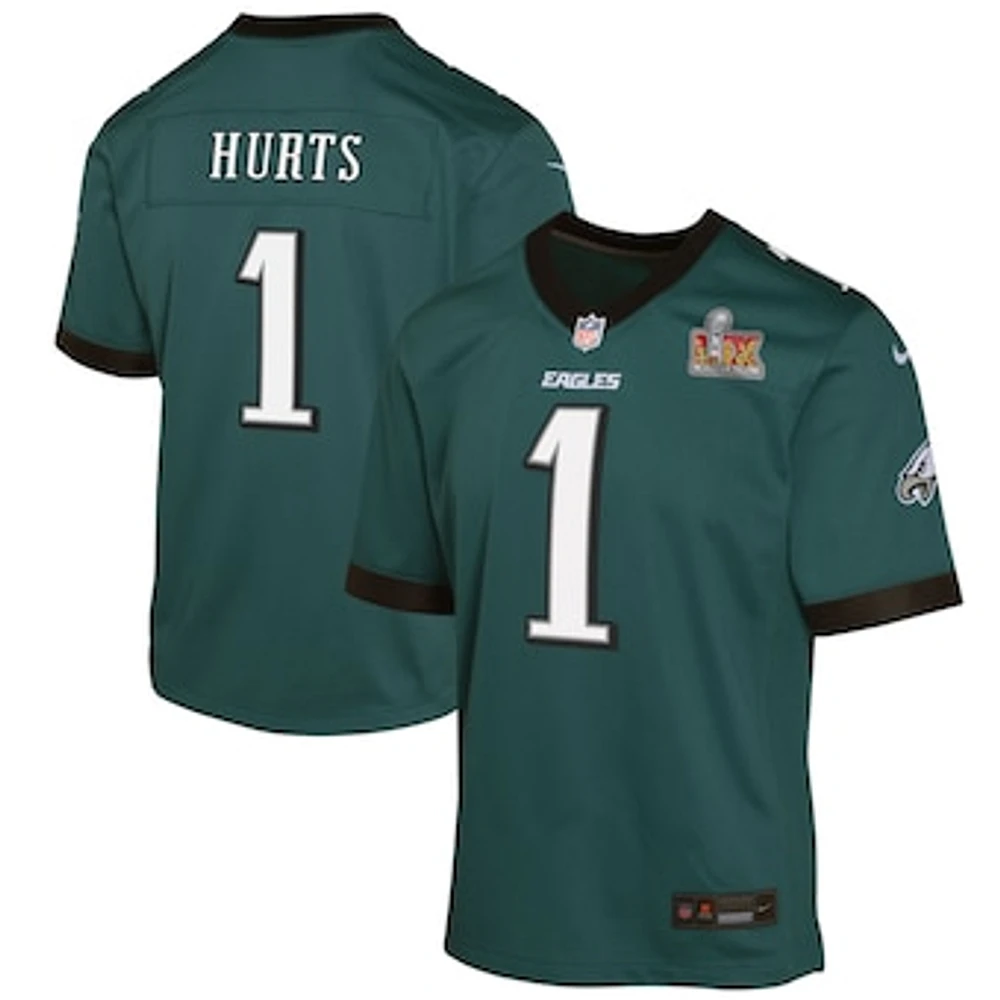 Youth Nike Jalen Hurts Midnight Green Philadelphia Eagles Super Bowl LIX Game Player Jersey