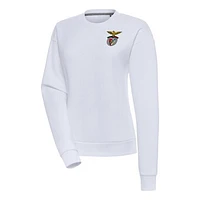 Women's Antigua White Benfica Takeover Pullover Sweatshirt