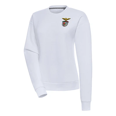 Women's Antigua White Benfica Takeover Pullover Sweatshirt