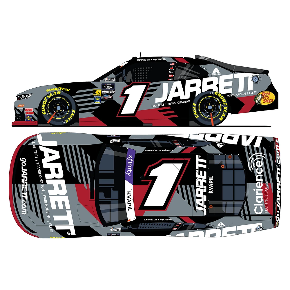 Action Racing Carson Kvapil 2025 #1 Jarrett NASCAR Xfinity Series 1:24 Die-Cast Chevrolet Camaro