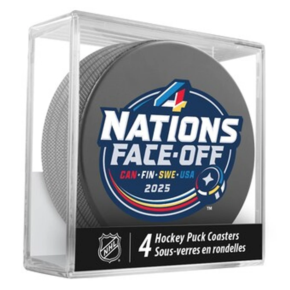 NHL 2025 4 Nations Face-Off Four-Piece Puck Drink Coaster Set