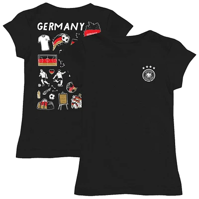 Toddler Vive La Fete  Black Germany National Team Impressions Artwork Fitted T-Shirt