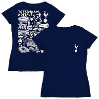 Women's Vive La Fete  Navy Tottenham Hotspur Impressions Artwork V-Neck Fitted T-Shirt