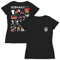 Women's Vive La Fete  Black Germany National Team Impressions Artwork V-Neck Fitted T-Shirt