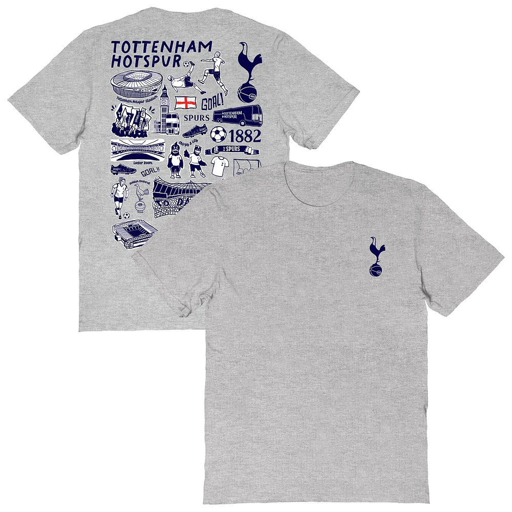Women's Vive La Fete Heather Gray Tottenham Hotspur Impressions Artwork T-Shirt