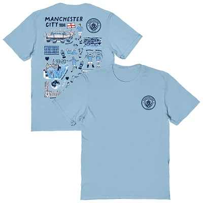 Women's Vive La Fete Sky Blue Manchester City Impressions Artwork T-Shirt