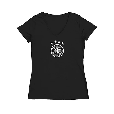 Women's Vive La Fete Black Germany National Team Color Badge V-Neck Fitted T-Shirt