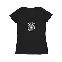 Women's Vive La Fete Black Germany National Team Color Badge V-Neck Fitted T-Shirt