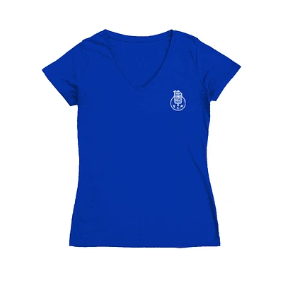 Women's Vive La Fete Blue FC Porto Color Badge V-Neck Fitted T-Shirt