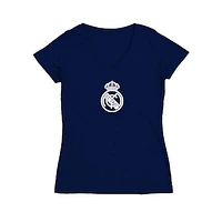Women's Vive La Fete Navy Real Madrid Color Badge V-Neck Fitted T-Shirt