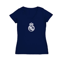 Women's Vive La Fete Navy Real Madrid Color Badge V-Neck Fitted T-Shirt