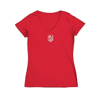 Women's Vive La Fete Red Atletico de Madrid Color Badge V-Neck Fitted T-Shirt