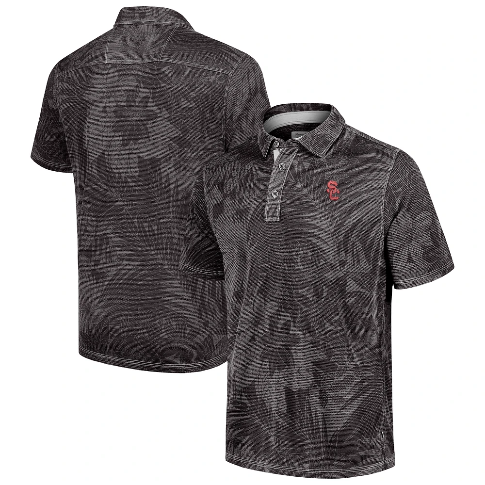 Men's Tommy Bahama Black/Gray USC Trojans Sport Santiago Paradise Polo