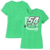 Women's Joe Gibbs Racing Team Collection Heather Green Ty Name & Number Scoop Neck T-Shirt