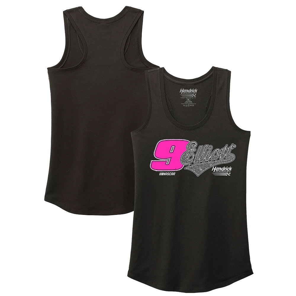 Women's Hendrick Motorsports Team Collection Black Chase Elliott Name & Number Racer Back Tank Top