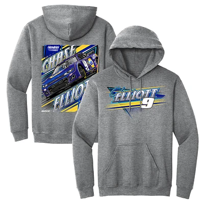 Men's Hendrick Motorsports Team Collection  Heather Gray Chase Elliott Car Pullover Hoodie