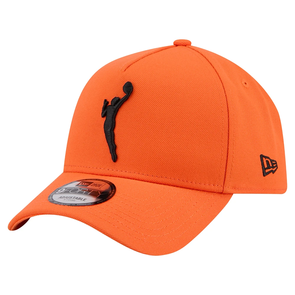 Men's New Era Orange WNBA Gear Core Logo A-Frame 9FORTY Adjustable Hat