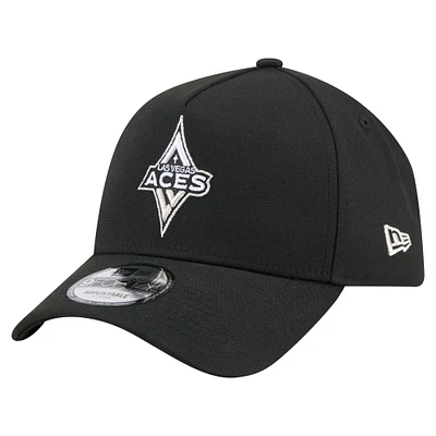 Men's New Era  Black Las Vegas Aces Core Logo A-Frame 9FORTY Adjustable Hat