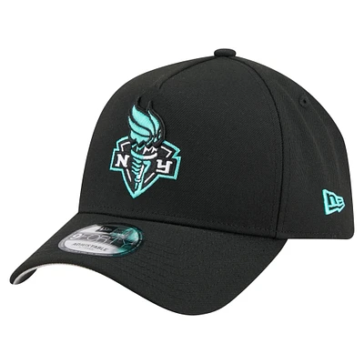 Men's New Era  Black New York Liberty Core Logo A-Frame 9FORTY Adjustable Hat