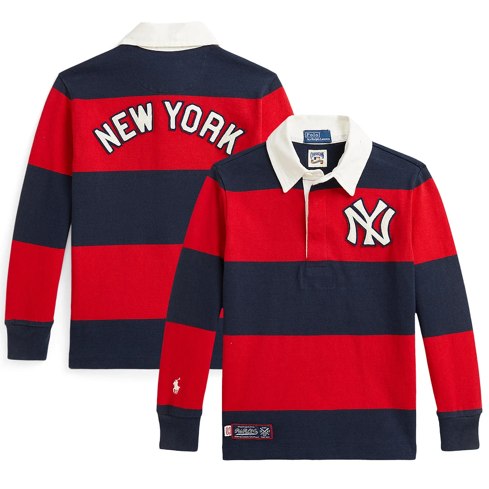 Preschool Polo Ralph Lauren Navy/Red Yankees Rugby Knit Shirt