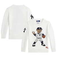 Toddler Polo Ralph Lauren  White Yankees Bear Pullover Sweater