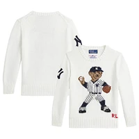 Toddler Polo Ralph Lauren  White Yankees Bear Pullover Sweater