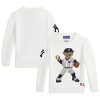 Preschool Polo Ralph Lauren  White Yankees Bear Pullover Sweater