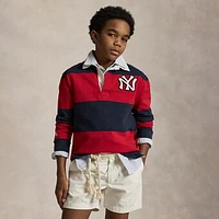 Youth Polo Ralph Lauren  Navy/Red Yankees Rugby Knit Shirt