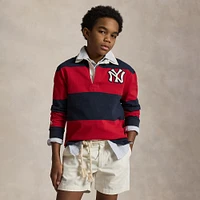 Youth Polo Ralph Lauren  Navy/Red Yankees Rugby Knit Shirt