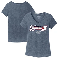 Women's Hendrick Motorsports Team Collection Heather Navy Kyle Larson Tri-Blend V-Neck T-Shirt