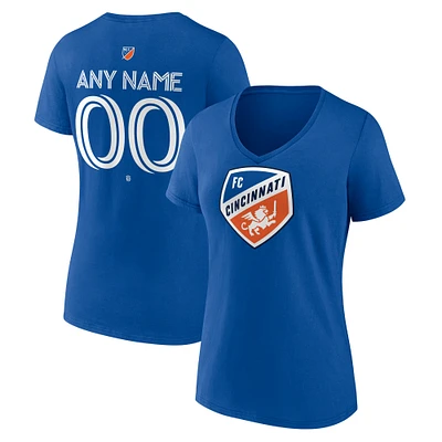 Women's Royal FC Cincinnati Custom Team Authentic V-Neck T-Shirt